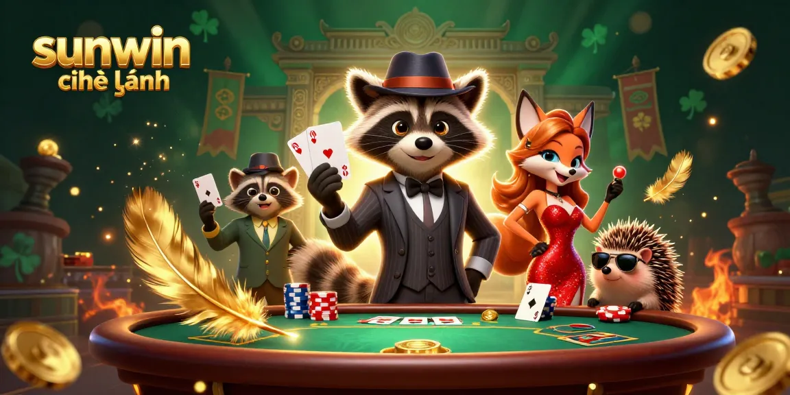Play a royal flush in style at sunwin chính hãng with a charming raccoon and fox friends.